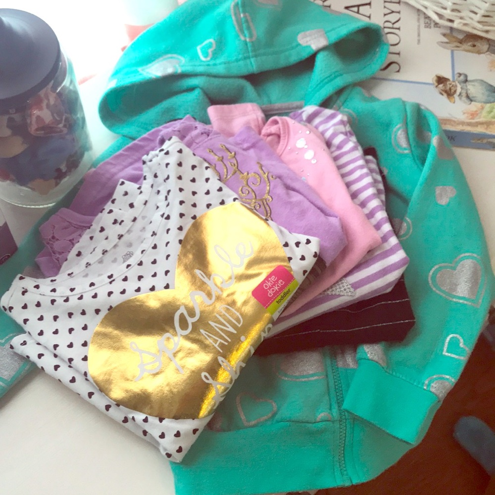 Lot 2T/3T long sleeve shirts & hoodie